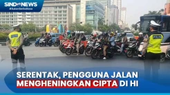 Hari Pahlawan, Momen Ratusan Pengendara Heningkan Cipta di Bundaran HI