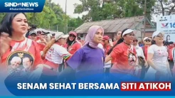 Momen Keseruan Siti Atikoh Senam Sehat Bersama Warga di Tangsel