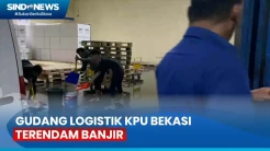 Diguyur Hujan Deras, Gudang Logistik KPU Kota Bekasi Terendam Banjir
