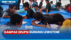 Potret Anak-Anak Lewotobi Terpaksa Belajar di Tenda Pengungsian