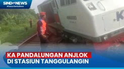 Detik-Detik KA Pandalungan Anjlok di Stasiun Tanggulangin Sidoarjo