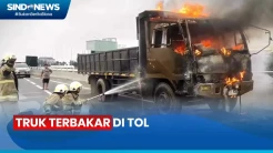 Truk Terbakar di Tol Wiyoto Wiyono, Diduga Korsleting Listrik