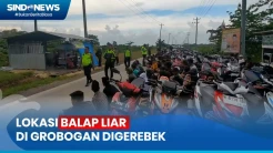 Pembalap Terjatuh dan Nyaris Tabrak Polisi saat Lokasi Balap Liar Digerebek di Grobogan