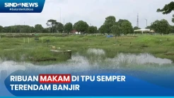 Diguyur Hujan Deras, Ribuan Makam di TPU Semper Cilincing Terendam Banjir