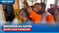 Antre Bantuan Pangan, Ratusan Warga di Jombang Saling Dorong dan Berdesakan