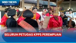 Melihat Salah Satu TPS di Gianyar Bali, Seluruh Petugas KPPS Perempuan dan Kenakan Pakaian Adat