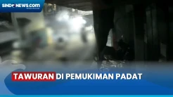 Terekam CCTV, Dua Kelompok Remaja Tawuran di Pemukiman Padat Penduduk di Koja