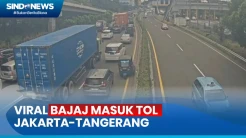 Detik-Detik Bajaj Lawan Arah Masuk Tol Jakarta-Tangerang