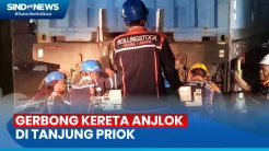 Langsir, Satu Gerbong Rangkaian Kereta Pengangkut Peti Kemas Anjlok di Tanjung Priok