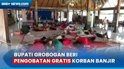 Warga Mengungsi di Pendopo Kantor Bupati Grobogan Usai Rumahnya Terendam Banjir