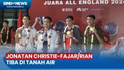 Momen Pebulu Tangkis RI Peraih Juara All England 2024 Tiba di Tanah Air