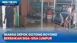 Banjir Mulai Surut, Warga Depok Gotong Royong Bersihkan Sisa-Sisa Lumpur
