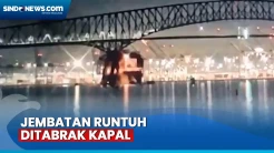 Detik-Detik Ditabrak Kapal, Jembatan Key Baltimore di Amerika Runtuh