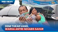 Demi Tukarkan Uang, Warga Depok, Jawa Barat Rela Antre Sehabis Sahur