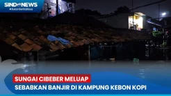 Banjir Terjang Permukiman di Kampung Kebon Kopi Bogor akibat Sungai Cibeber Meluap