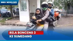 Pemudik Motor Asal Cikarang Nekat Bonceng 3 ke Sumedang selama 5 Jam