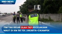 Tim Traffic Accident Analysis Korlantas Polri Gelar Olah TKP Kecelakaan di KM 58 Tol JAkarta-Cikampek