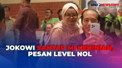 Momen Jokowi Mendadak Santap Mi Kekinian di Kota Mataram NTB