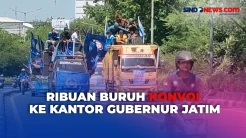 May Day, Ribuan Buruh Konvoi Menuju Kantor Gubernur Jawa Timur