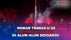 Nobar Timnas U-23 Indonesia vs Irak, Ribuan Warga Serbu Alun-Alun Sidoarjo