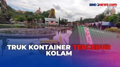 Truk Kontainer Tercebur Kolam di Tengah Kota Tana Toraja, Diduga Sopir Ngantuk