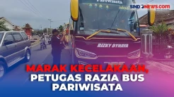 Marak Kecelakaan, Petugas Gabungan Razia Ratusan Bus Pariwisata di Tulungagung