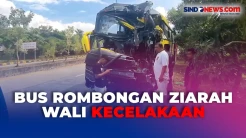 Sopir Microsleep, Bus Rombongan Ziarah Wali Tabrak Truk di Tol Pandaan-Malang