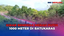 Kirab Bendera Merah Putih Sepanjang 1.000 Meter di Batukaras Pangandaran