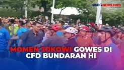 Presiden Jokowi Bareng Iriana dan Jan Ethes Bersepeda di CFD Bundaran HI
