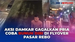 Detik-Detik Damkar Gagalkan Pria yang Coba Bunuh Diri dari Flyover Pasar Rebo