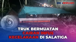 Diduga Rem Blong, Truk Bermuatan Cairan Botol Infus Kecelakaan di Salatiga