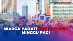 Suasana CFD Thamrin Pagi Ini, Warga Abadikan Momen Depan Logo HUT ke-497 Kota Jakarta