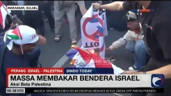 Aksi Bela Palestina di Makassar, Massa Bakar Bendera Israel