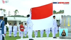 Momen Bendera Merah Putih Berhasil Berkibar di IKN