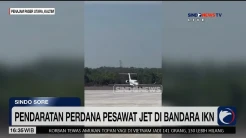 Pesawat Jet Berpenumpang Mendarat Perdana di Bandara IKN