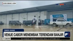 Diterjang Hujan Angin, Lapangan Rindam Venue Menembak PON XXI Banjir