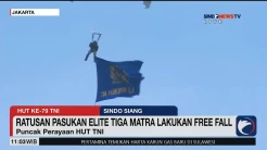 Ratusan Pasukan Elite 3 Matra Lakukan Free Fall di Puncak Perayaan HUT ke-79 TNI