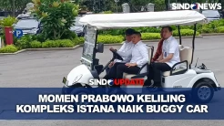 Momen Presiden Prabowo Keliling Kompleks Istana Naik Buggy Car, Sapa Wartawan
