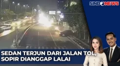 Viral! Mobil Melaju Kencang dan Terjatuh dari Ujung Jalan tol di Surabaya