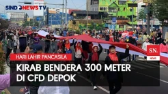 Hari Lahir Pancasila, Kirab Bendera Merah Putih 300 Meter Warnai CFD Depok