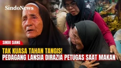Pedagang Lansia Menangis Histeris Terkena Razia Petugas Saat Sedang Makan