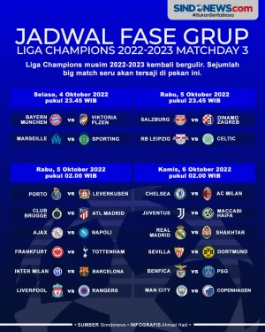 Jadwal Matchday 3 Babak...