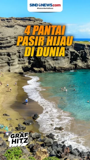 4 Pantai Berpasir Hijau...