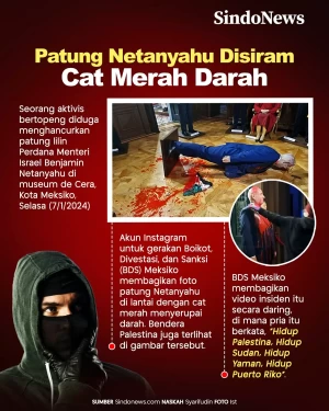 Patung Benjamin Netanyahu...