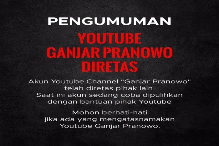 Akun YouTubenya Diretas,...