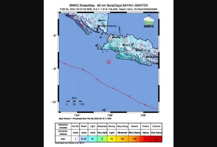 Gempa Bumi Berkekuatan...
