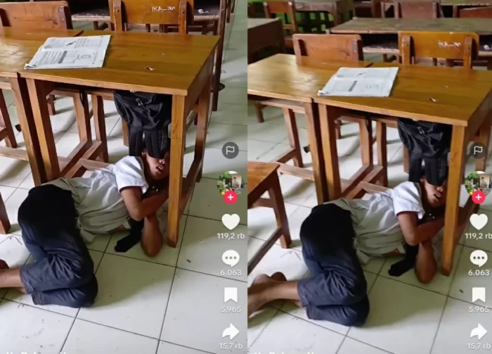 Viral Siswa SMP Ketiduran...