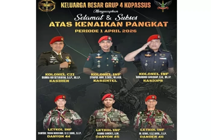 6 Perwira Kopassus Naik...