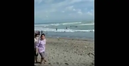 Asyik Berenang di Pantai...