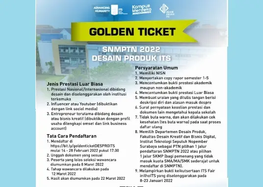 Ada Golden Ticket SNMPTN...